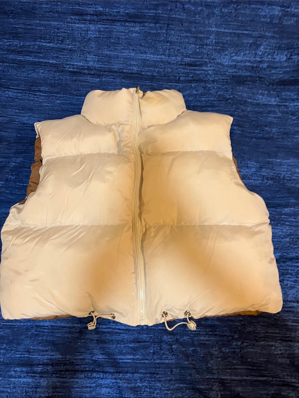 Women's Cream Puffer Vest - Lightweight Insulated Layer